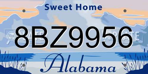 8BZ9956 Alabama License Plate