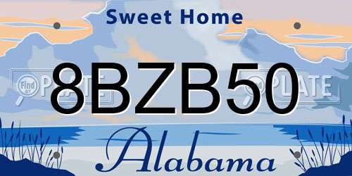 8BZB50 Alabama License Plate