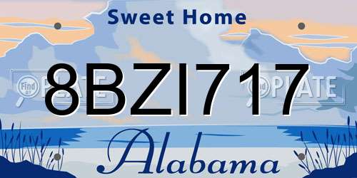 8BZI717 Alabama License Plate