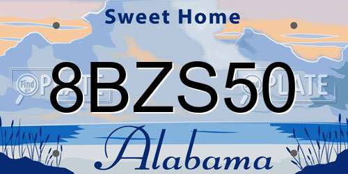 8BZS50 Alabama License Plate