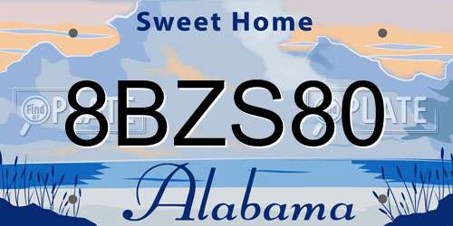 8BZS80 Alabama License Plate