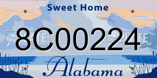 8C00224 Alabama License Plate
