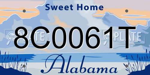 8C0061T Alabama License Plate