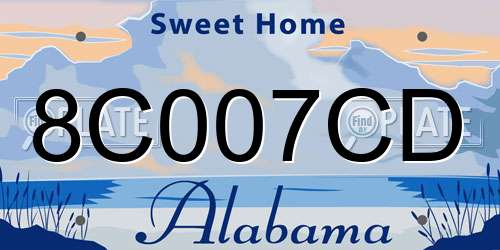 8C007CD Alabama License Plate