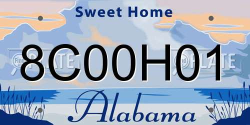 8C00H01 Alabama License Plate