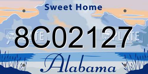 8C02127 Alabama License Plate