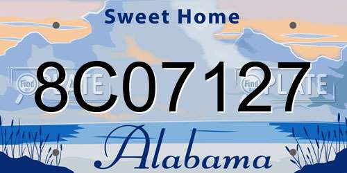 8C07127 Alabama License Plate