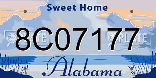 8C07177 Alabama License Plate