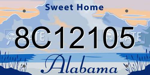 8C12105 Alabama License Plate