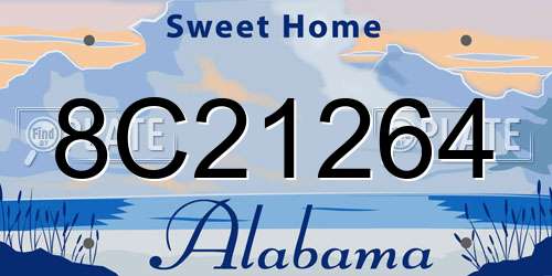 8C21264 Alabama License Plate