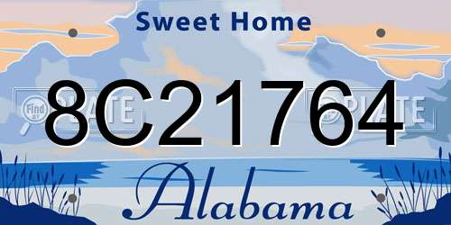 8C21764 Alabama License Plate