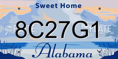 8C27G1 Alabama License Plate