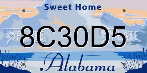 8C30D5 Alabama License Plate