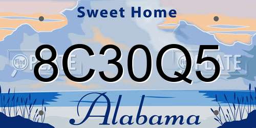 8C30Q5 Alabama License Plate