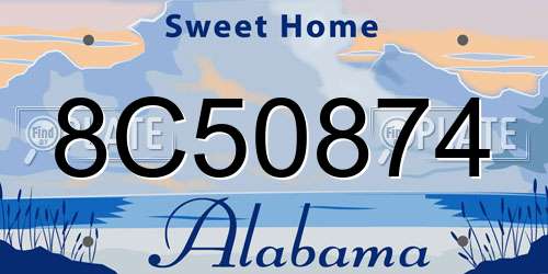 8C50874 Alabama License Plate