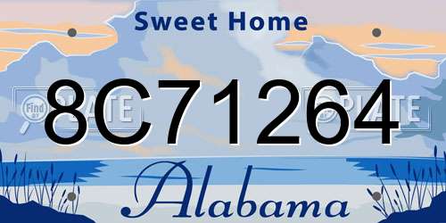8C71264 Alabama License Plate