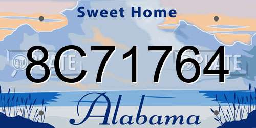 8C71764 Alabama License Plate