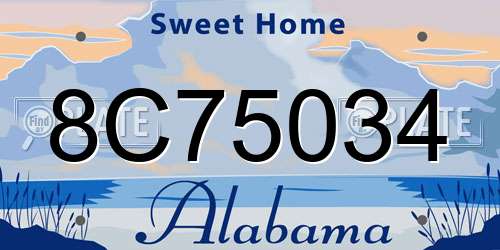 8C75034 Alabama License Plate