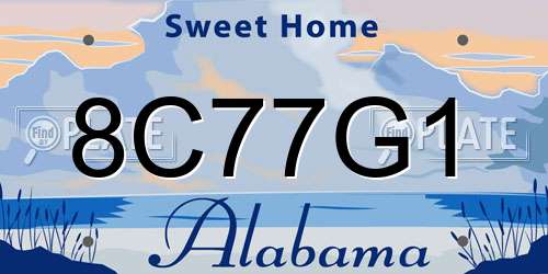 8C77G1 Alabama License Plate