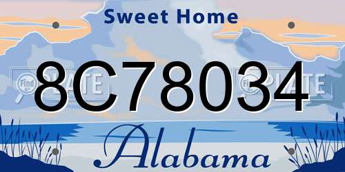 8C78034 Alabama License Plate