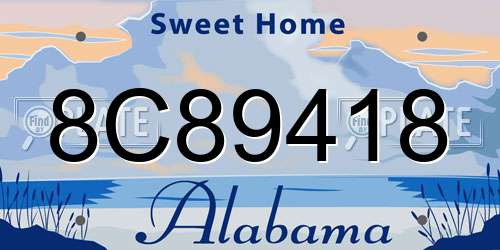 8C89418 Alabama License Plate