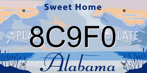 8C9F0 Alabama License Plate