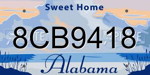 8CB9418 Alabama License Plate