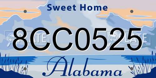 8CC0525 Alabama License Plate