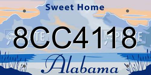 8CC4118 Alabama License Plate