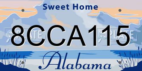 8CCA115 Alabama License Plate