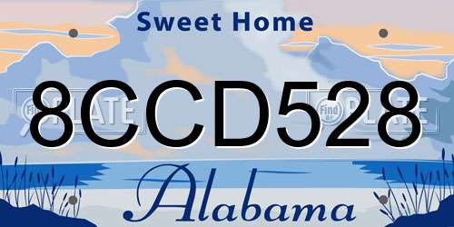 8CCD528 Alabama License Plate