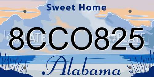 8CCO825 Alabama License Plate
