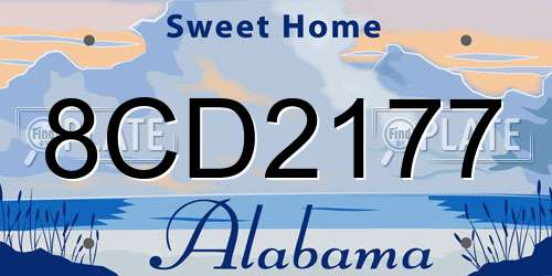 8CD2177 Alabama License Plate