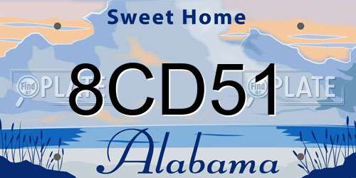 8CD51 Alabama License Plate