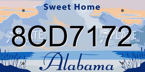 8CD7172 Alabama License Plate