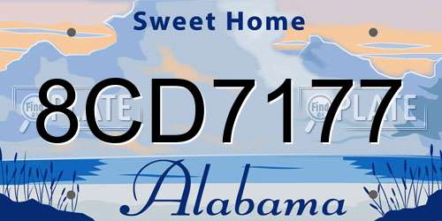 8CD7177 Alabama License Plate