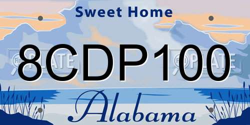 8CDP100 Alabama License Plate