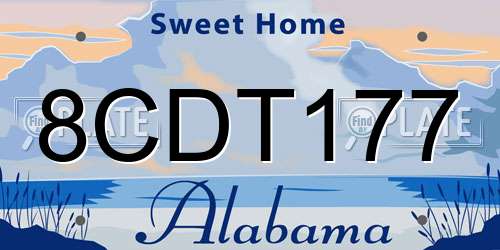 8CDT177 Alabama License Plate