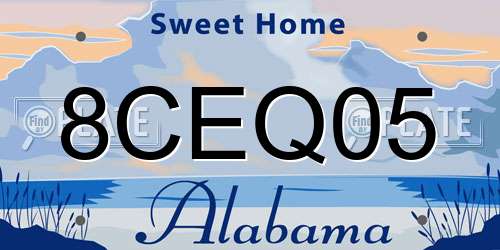 8CEQ05 Alabama License Plate