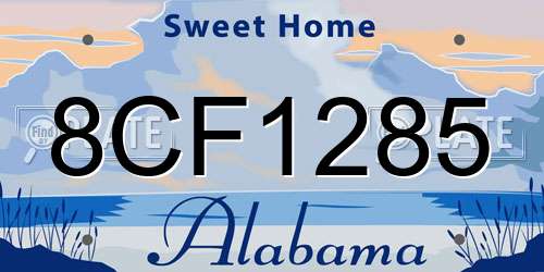 8CF1285 Alabama License Plate