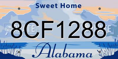 8CF1288 Alabama License Plate
