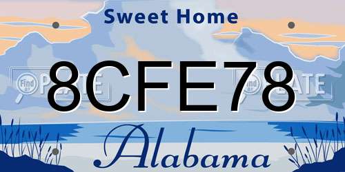 8CFE78 Alabama License Plate
