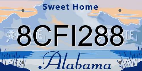 8CFI288 Alabama License Plate