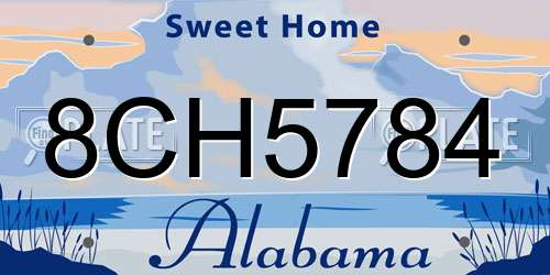 8CH5784 Alabama License Plate