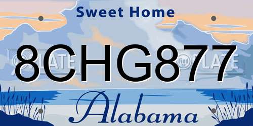 8CHG877 Alabama License Plate