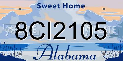 8CI2105 Alabama License Plate