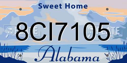 8CI7105 Alabama License Plate