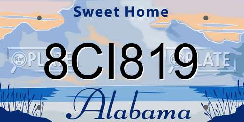 8CI819 Alabama License Plate