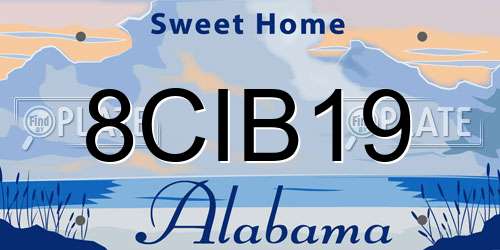 8CIB19 Alabama License Plate