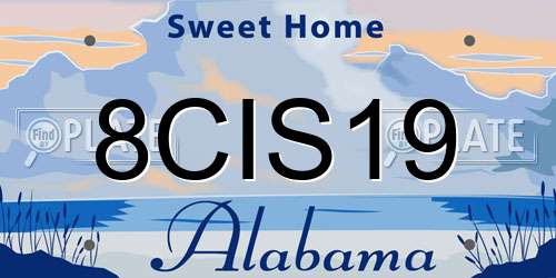 8CIS19 Alabama License Plate